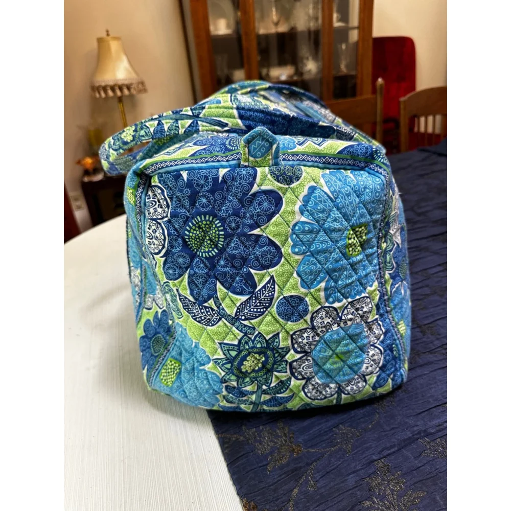 Vera Bradley Blue Green Floral Quilted Travel Bag One Size - Picture 5 of 10